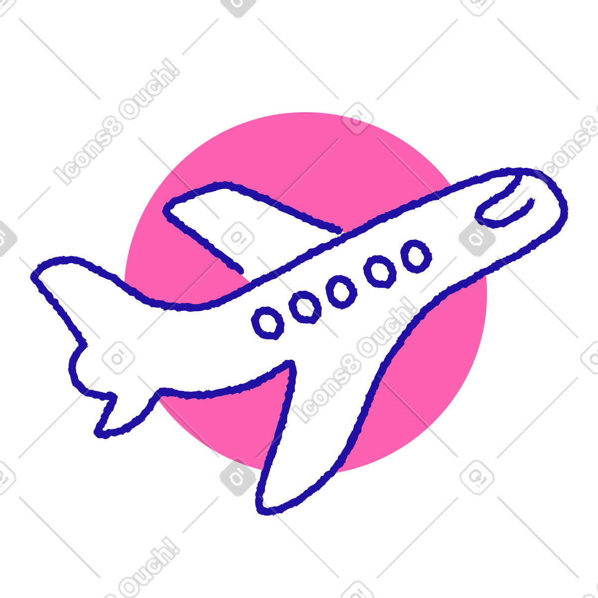 Иллюстрация Airplane flying to its destination в стиле Whimsy — скачать в форматах PNG, SVG