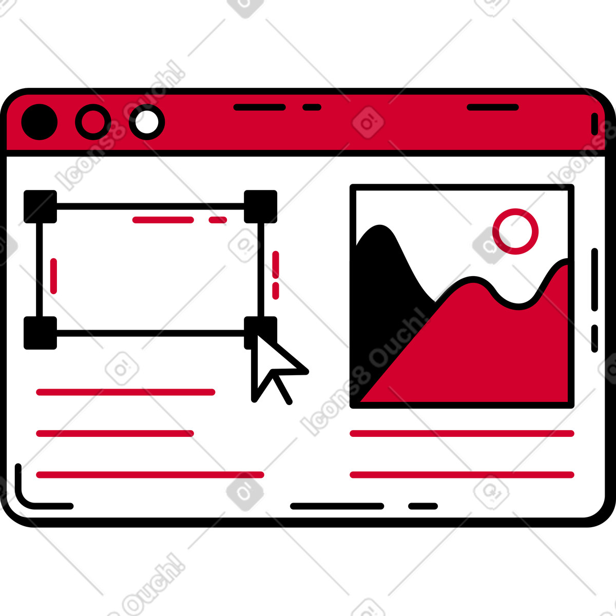 Website-design-Illustration im Ruby-Stil als Download in PNG, SVG