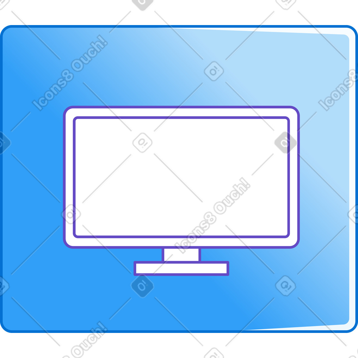 Tv illustration in Rainbow style download in PNG, SVG