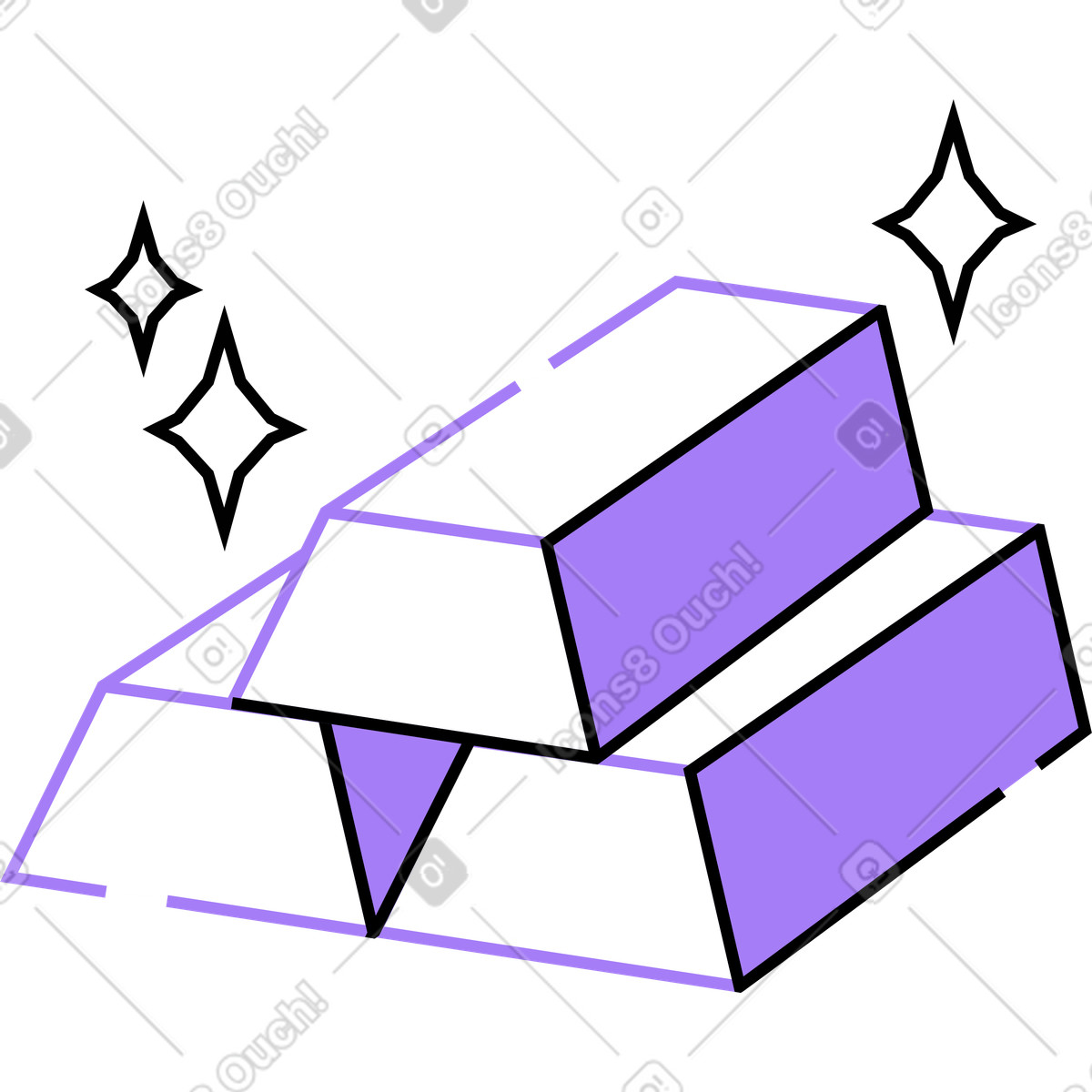 下载 Amethyst 风格的 金条 插画，支持 PNG、SVG 格式