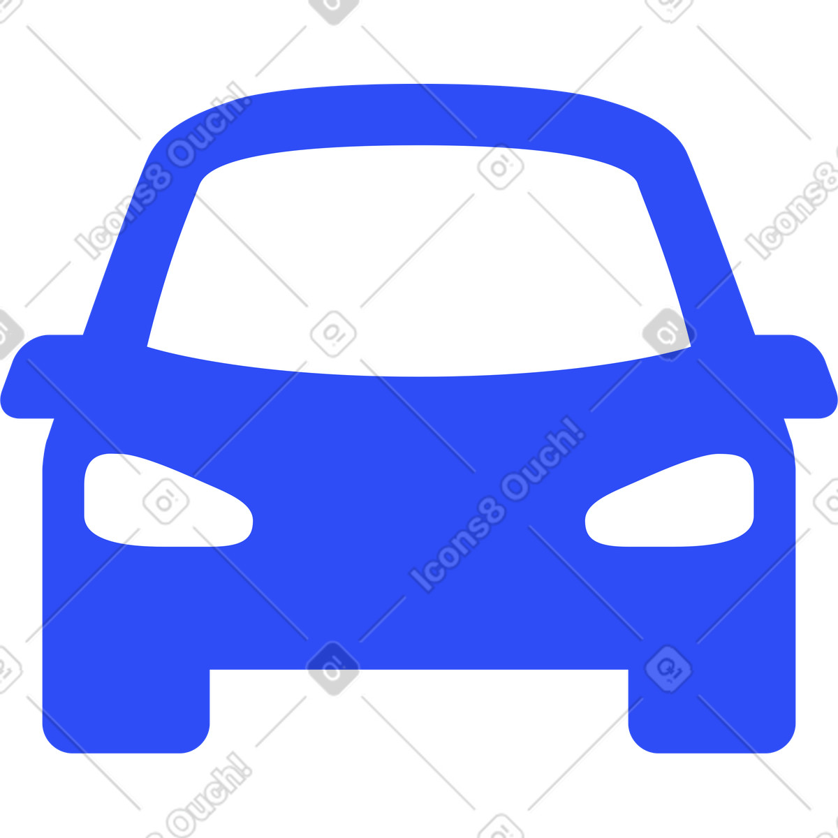Blue car transportation icon front view illustration in System style download in PNG, SVG