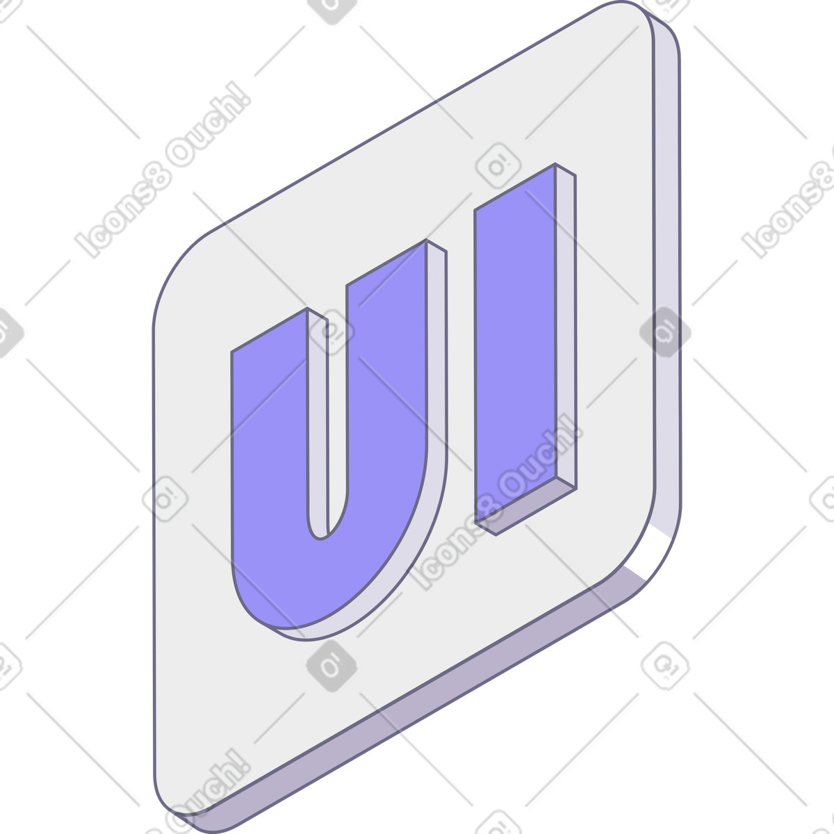 Ilustración Lettering ui in plate text en estilo Modul a descargar en PNG y SVG