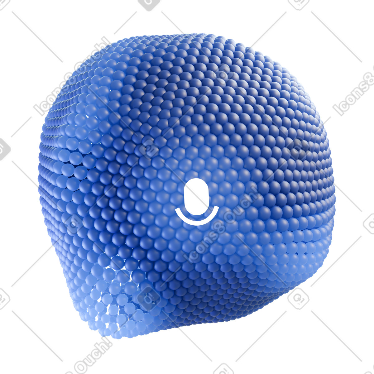 AI assistant icon illustration in 3D Blueprint style download in PNG, SVG