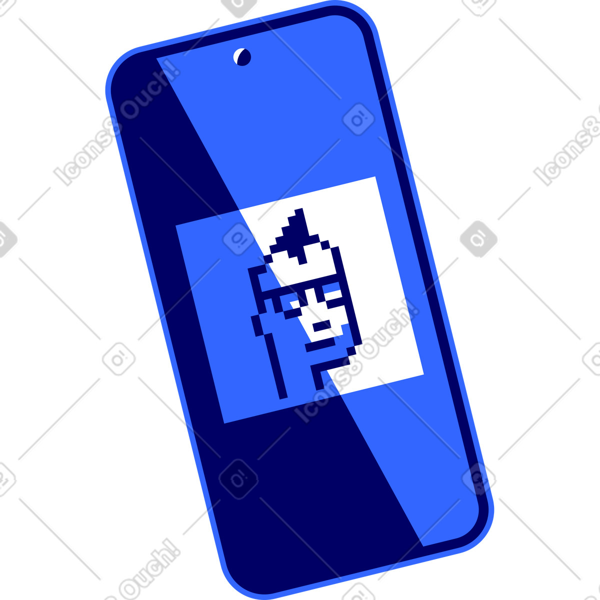 Bild auf dem smartphone-bildschirm-Illustration im Lounge-Stil als Download in PNG, SVG