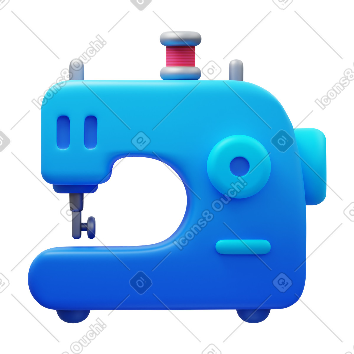 Ilustración Sewing machine en estilo 3D Fluency a descargar en PNG y SVG