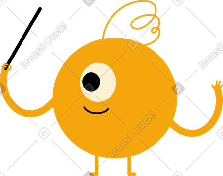 キャラクター Jelly スタイルの 黄色い片目のキャラクター のイラスト