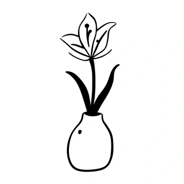 A single "tiger lily" is positioned gracefully within a "minimalist ceramic vase." The vase has a smooth, rounded shape with a simple design, emphasizing the beauty of the flower. The petals of the "tiger lily" are fully open, displaying their distinct markings in a contrasting manner against the smooth surface of the vase. The background is plain, allowing the focus to remain entirely on the flower and the vase, enhancing the overall elegance of the composition.