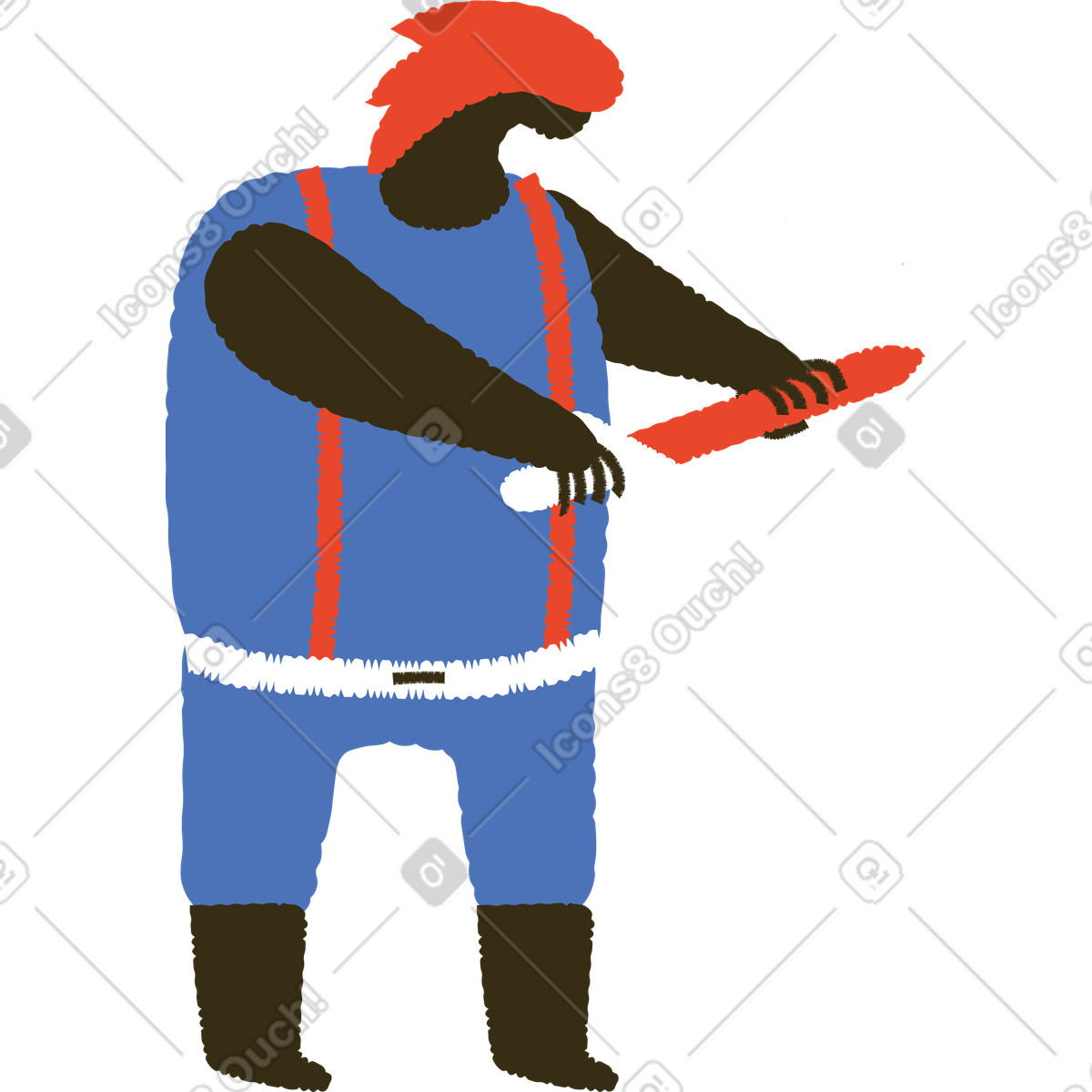 Mann mit schwert-Illustration im Bermuda-Stil als Download in PNG, SVG