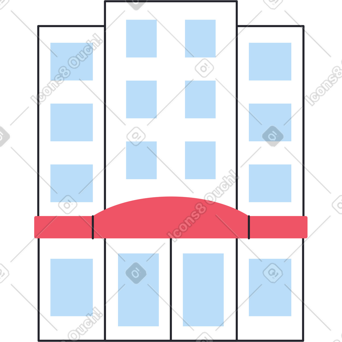 Illustration Petit hôtel simple dans le style Boba à télécharger aux formats PNG, SVG