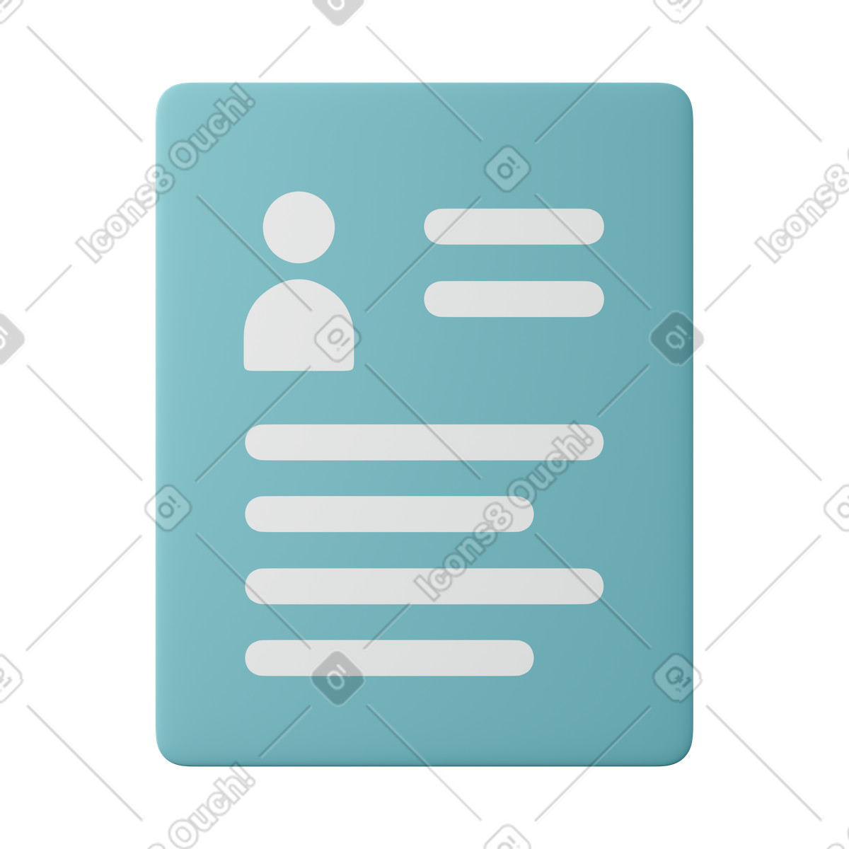 Resume-Illustration im 3D Sugary-Stil als Download in PNG, SVG