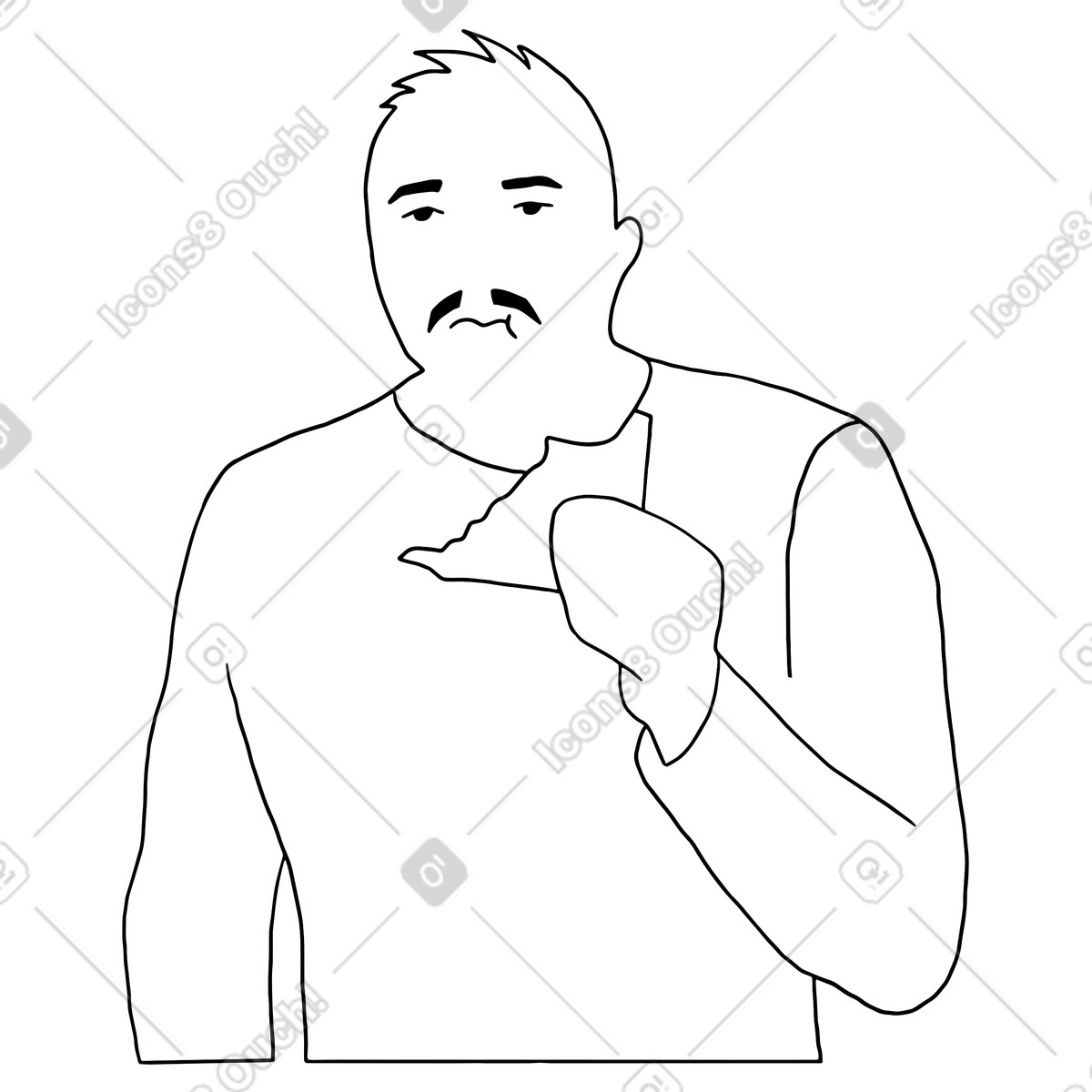 Personaggio scarabocchio che mangia un panino illustrazione in stile Dudes scarica in PNG, SVG