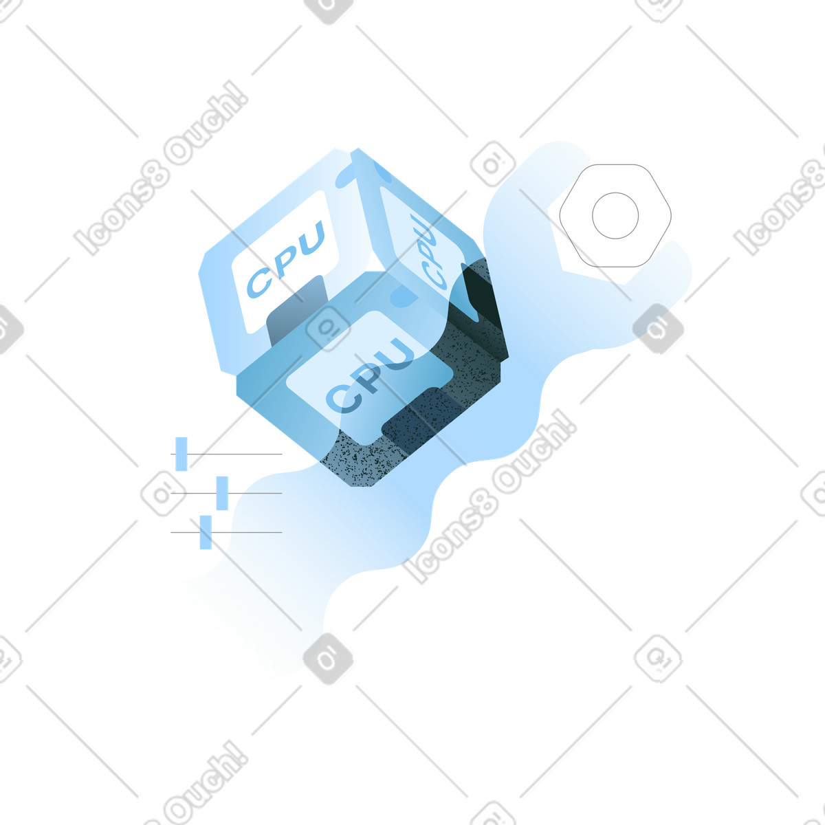 CPU performance adjustment tools, PC tuning and overclocking illustration in Concept style download in PNG, SVG