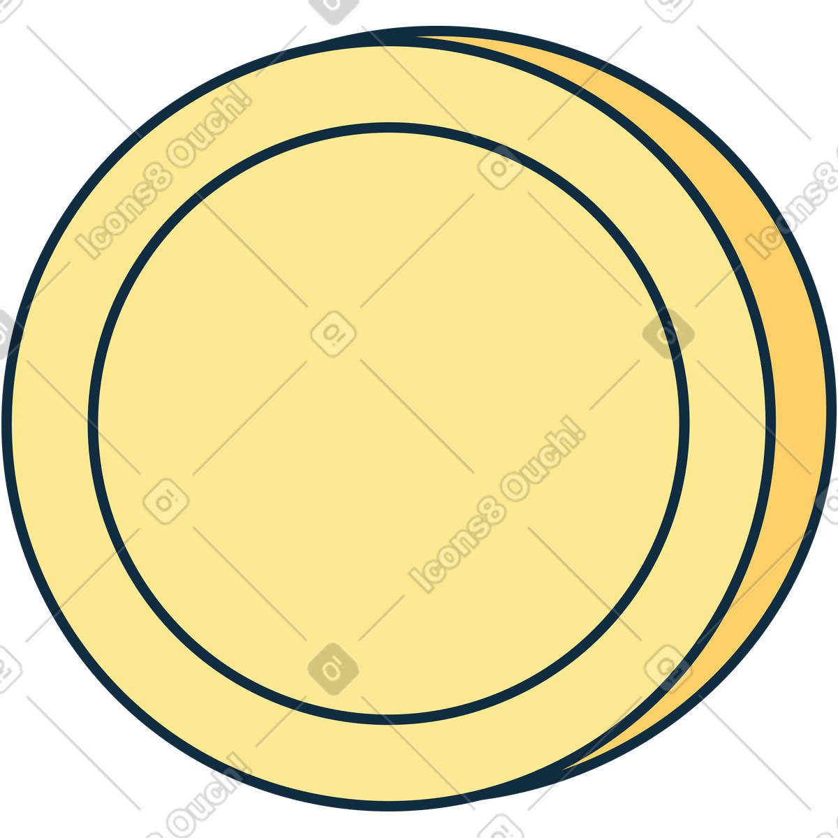 Münze-Illustration im Bubble gum-Stil als Download in PNG, SVG