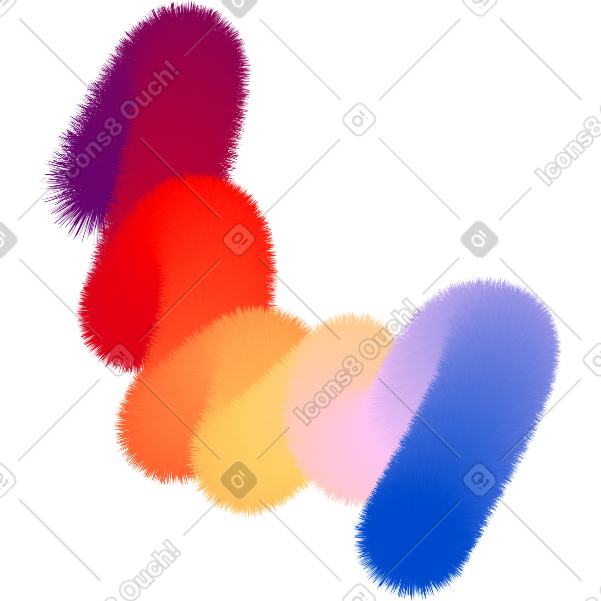 Forms スタイルの Rainbow fluffy spot のイラストをPNG、SVG形式でダウンロード