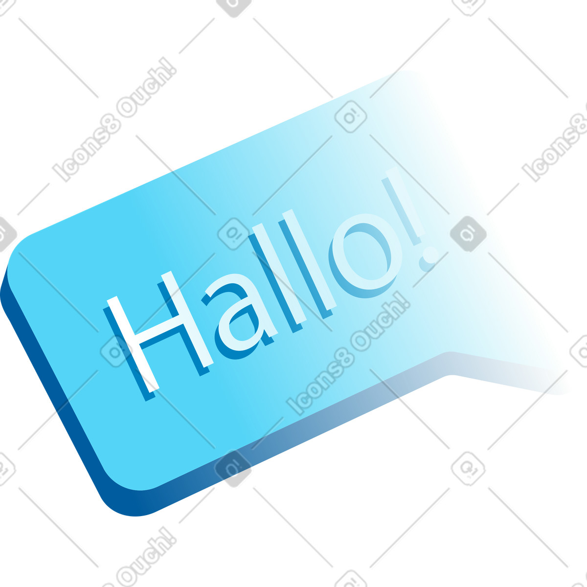 Speech bubble with hallo illustration in Icy style download in PNG, SVG