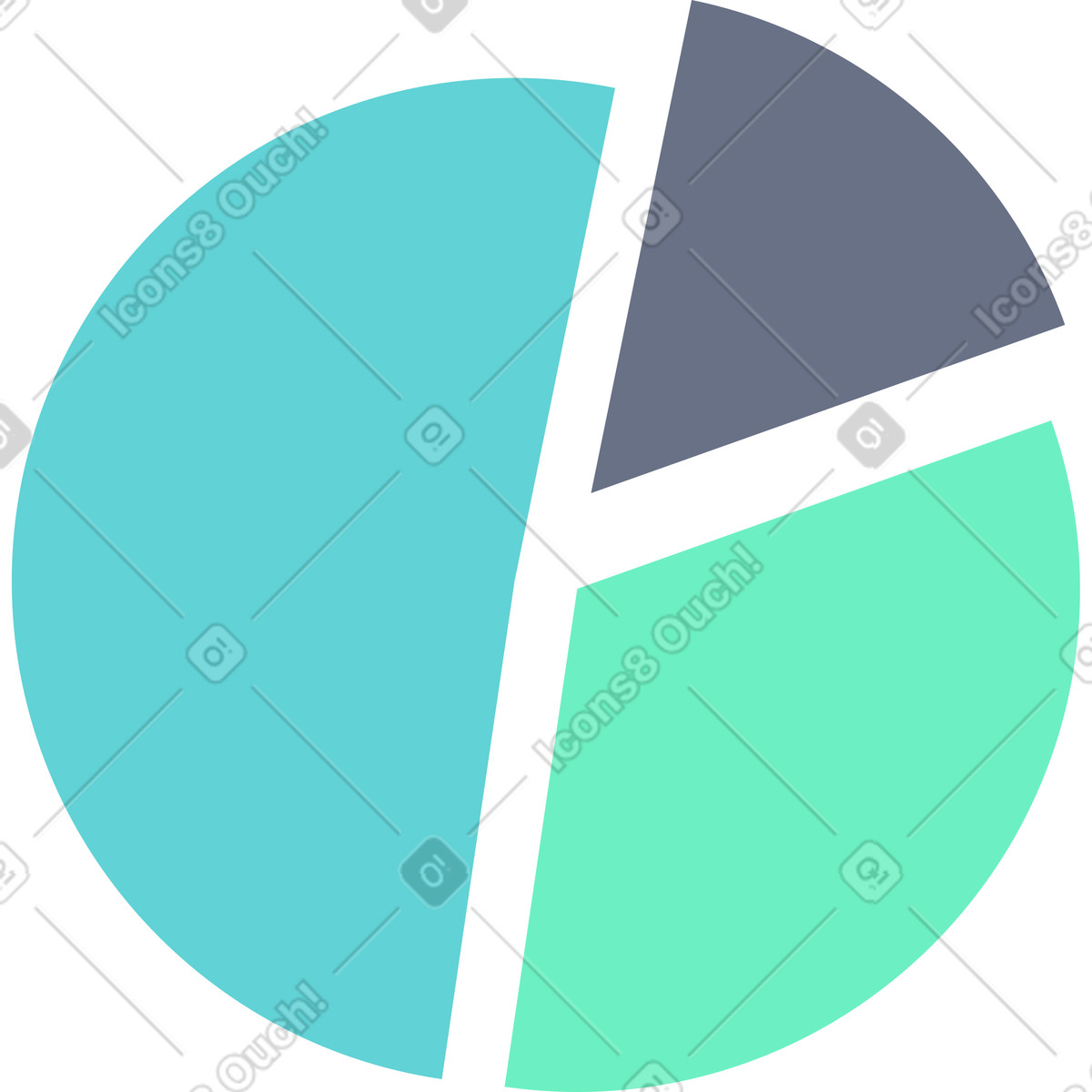 Kuchendiagramm-Illustration im Lucent-Stil als Download in PNG, SVG