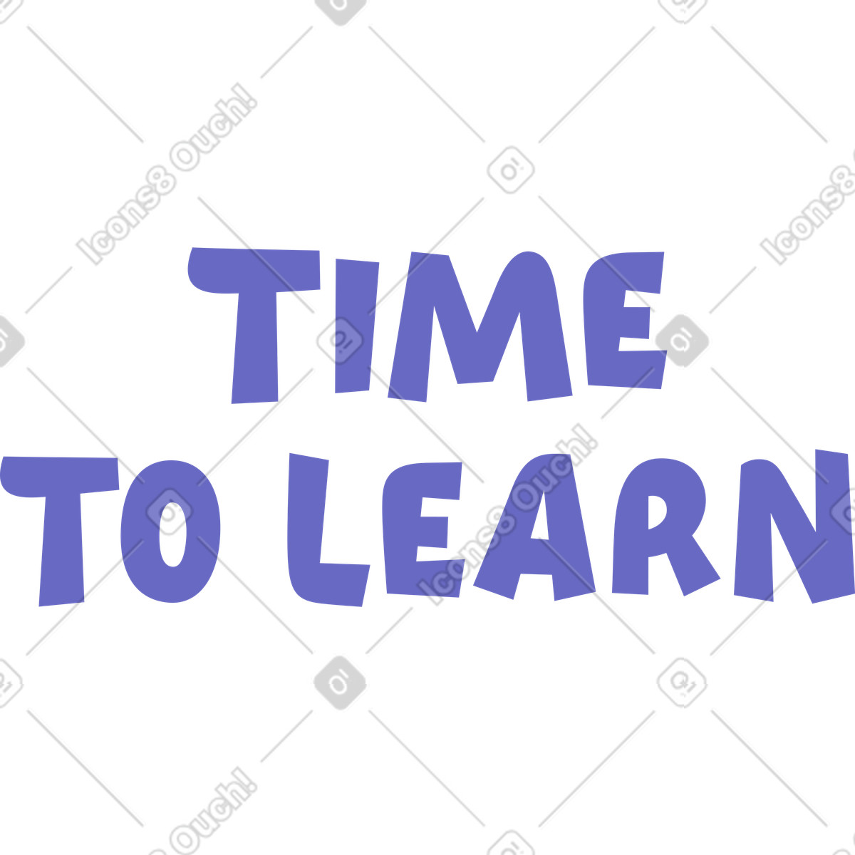 Lettering time to learn illustration in Woof style download in PNG, SVG