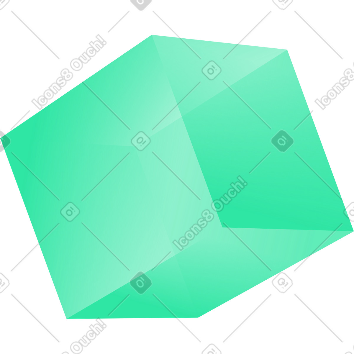 Cube illustration in Lucent style download in PNG, SVG