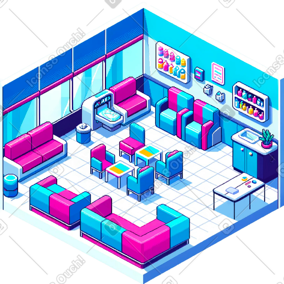 Parenting room at the airport illustration in Rooms style download in PNG, SVG