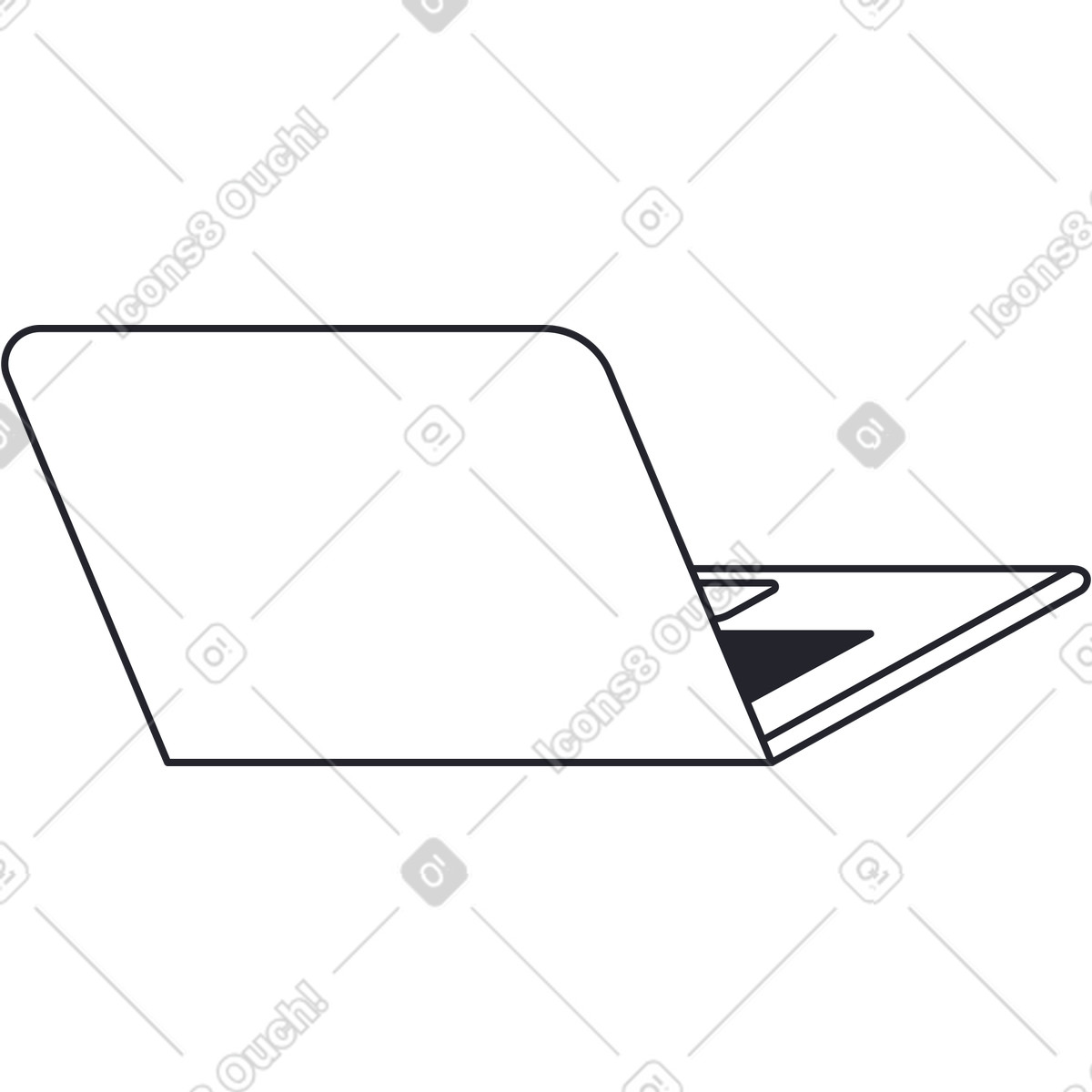 Grapy スタイルの ラップトップを傾けて開いた のイラストをPNG、SVG形式でダウンロード