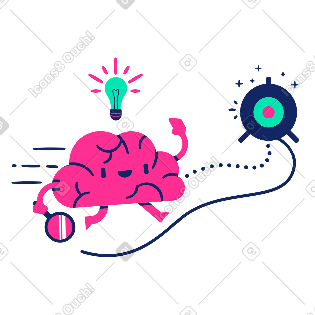 Ilustração de Ideia leva ao alvo em no estilo Cyborg para baixar em PNG, SVG