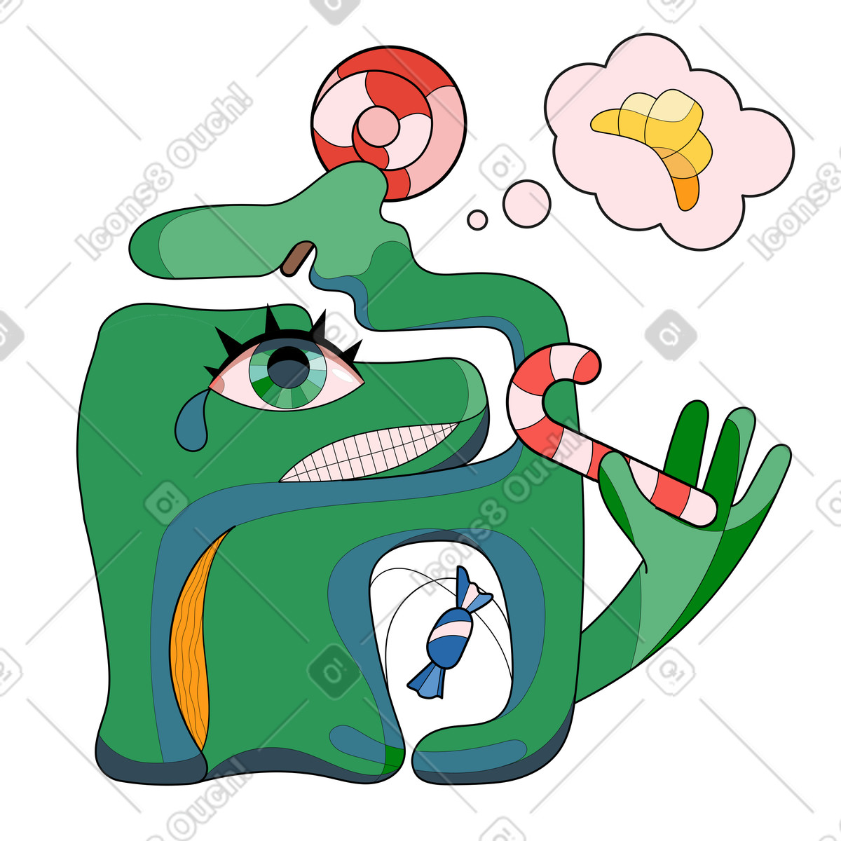 Diet illustration in Surr style download in PNG, SVG