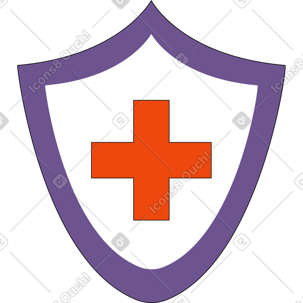 Medical shield illustration in Bloom style download in PNG, SVG