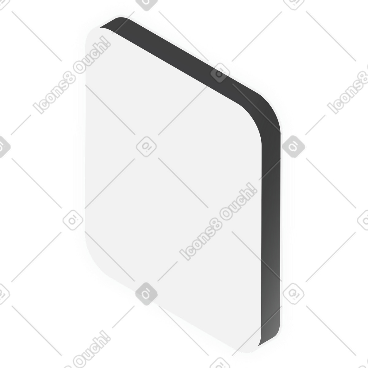 Blank document template with rounded corners illustration in Inverse style download in PNG, SVG