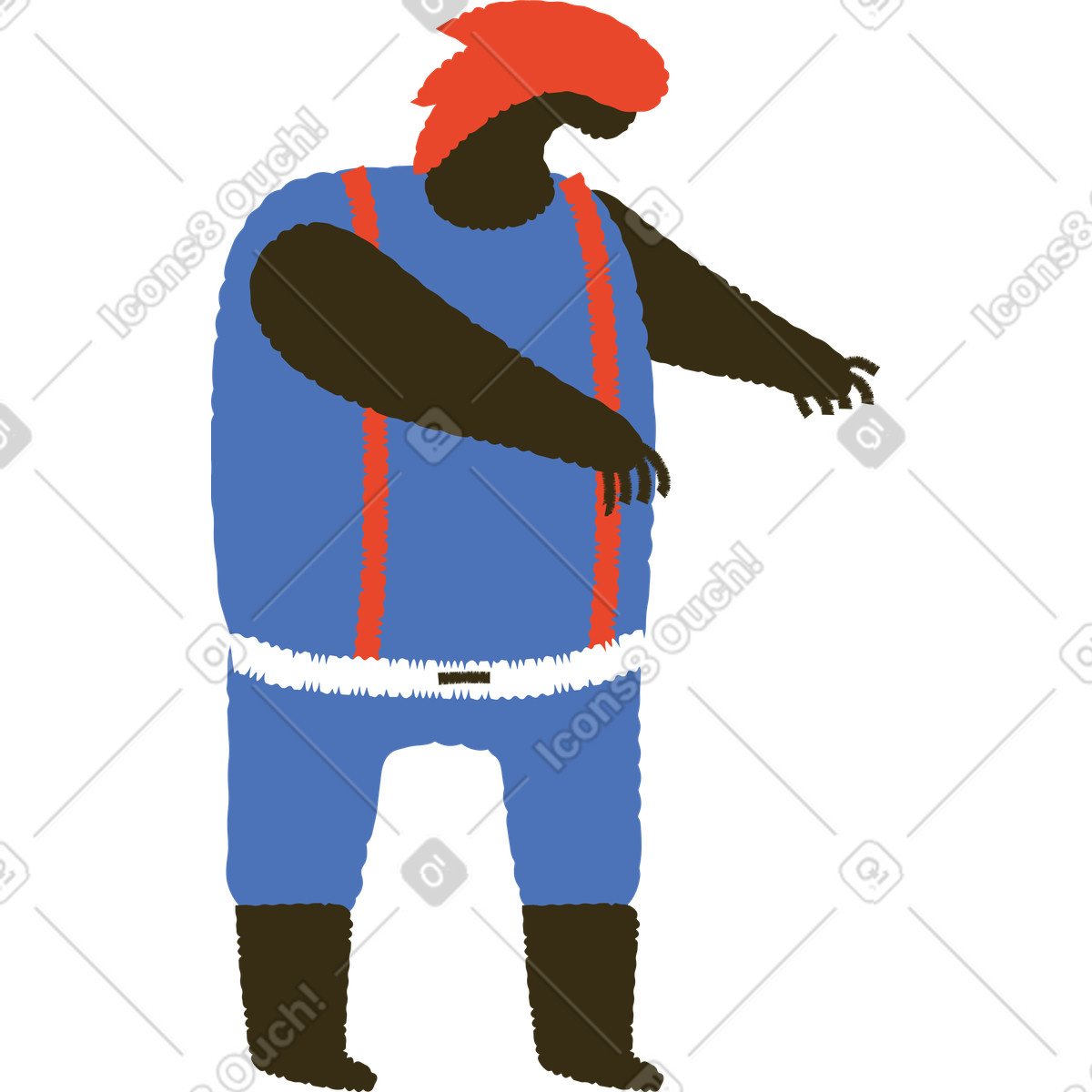 下载 Bermuda 风格的 举起双手站立的男人 插画，支持 PNG、SVG 格式