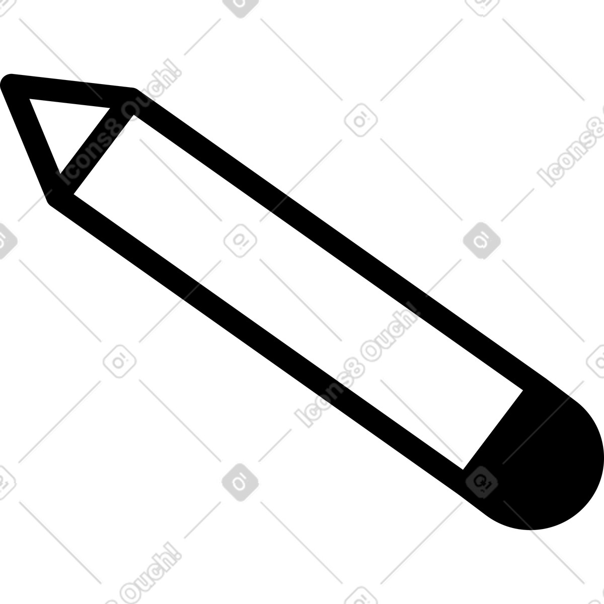 Pencil basic monochrome sign indicating edit function on applications-Illustration im Notion Line Art-Stil als Download in PNG, SVG