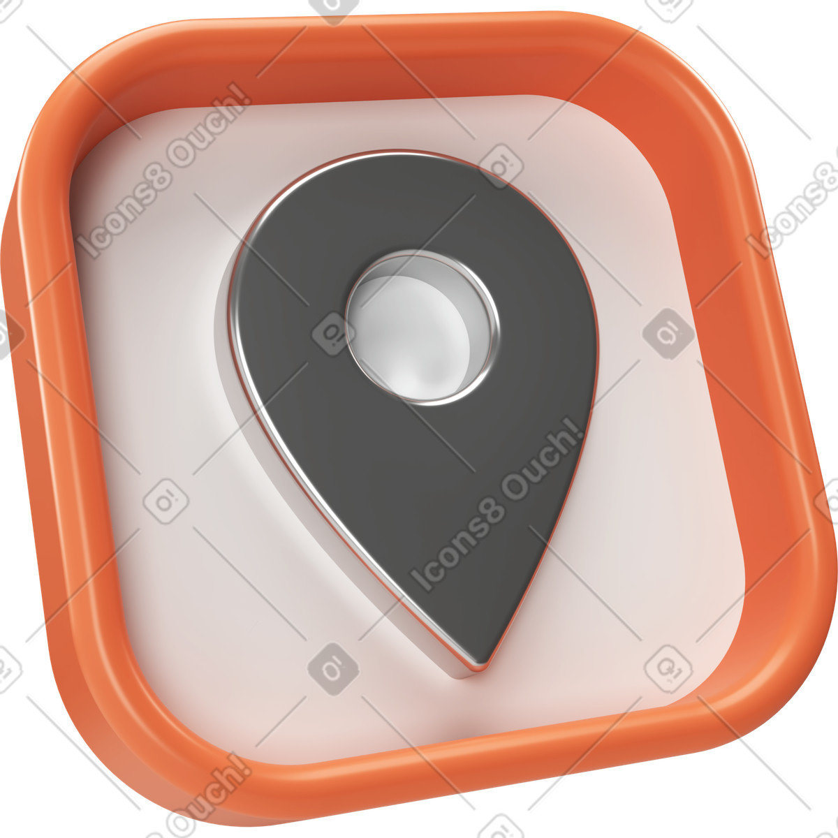 Ilustração de Ícone geomarcação na placa com contorno em no estilo 3D Corporate para baixar em PNG, SVG