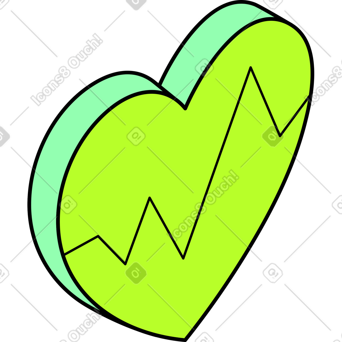Heart with cardiogram illustration showcasing pulse clipart image in PNG SVG