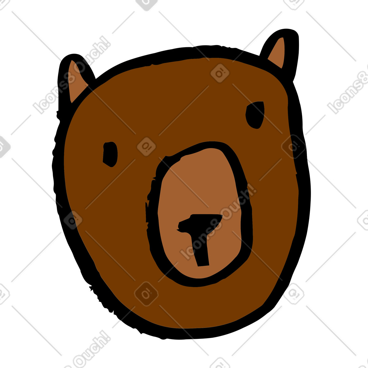 Ilustração de Cabeça urso em no estilo Scandi para baixar em PNG, SVG