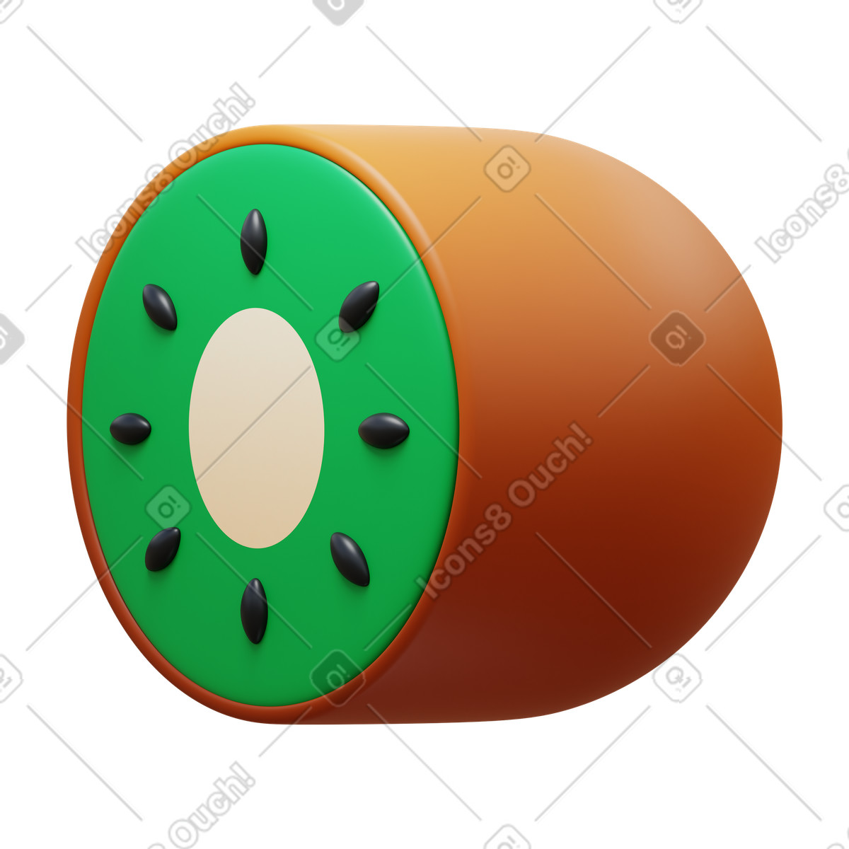 下载 3D Fluency 风格的 Kiwi 插画，支持 PNG、SVG 格式