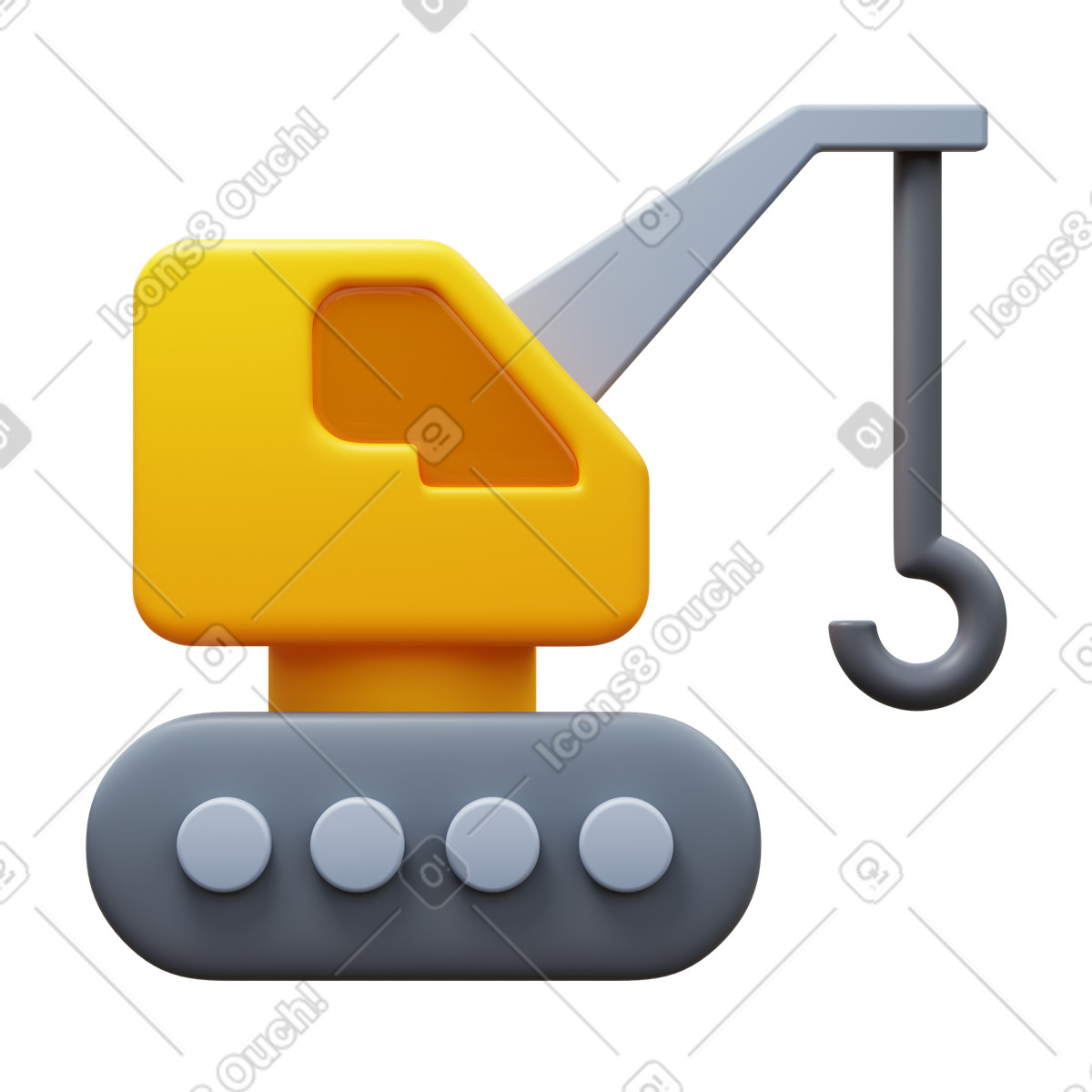 Crane illustration showcasing construction activities in clipart PNG SVG GIF