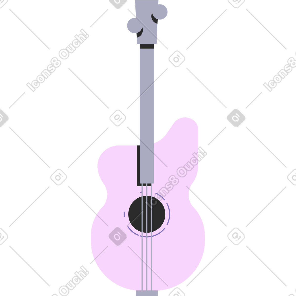 Ilustração de Violão em no estilo Marginalia para baixar em PNG, SVG