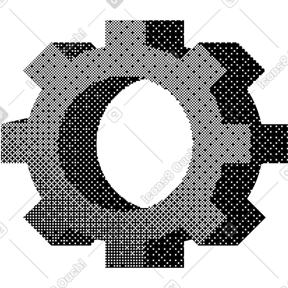 下载 Bitmap 风格的 齿轮 插画，支持 PNG、SVG 格式