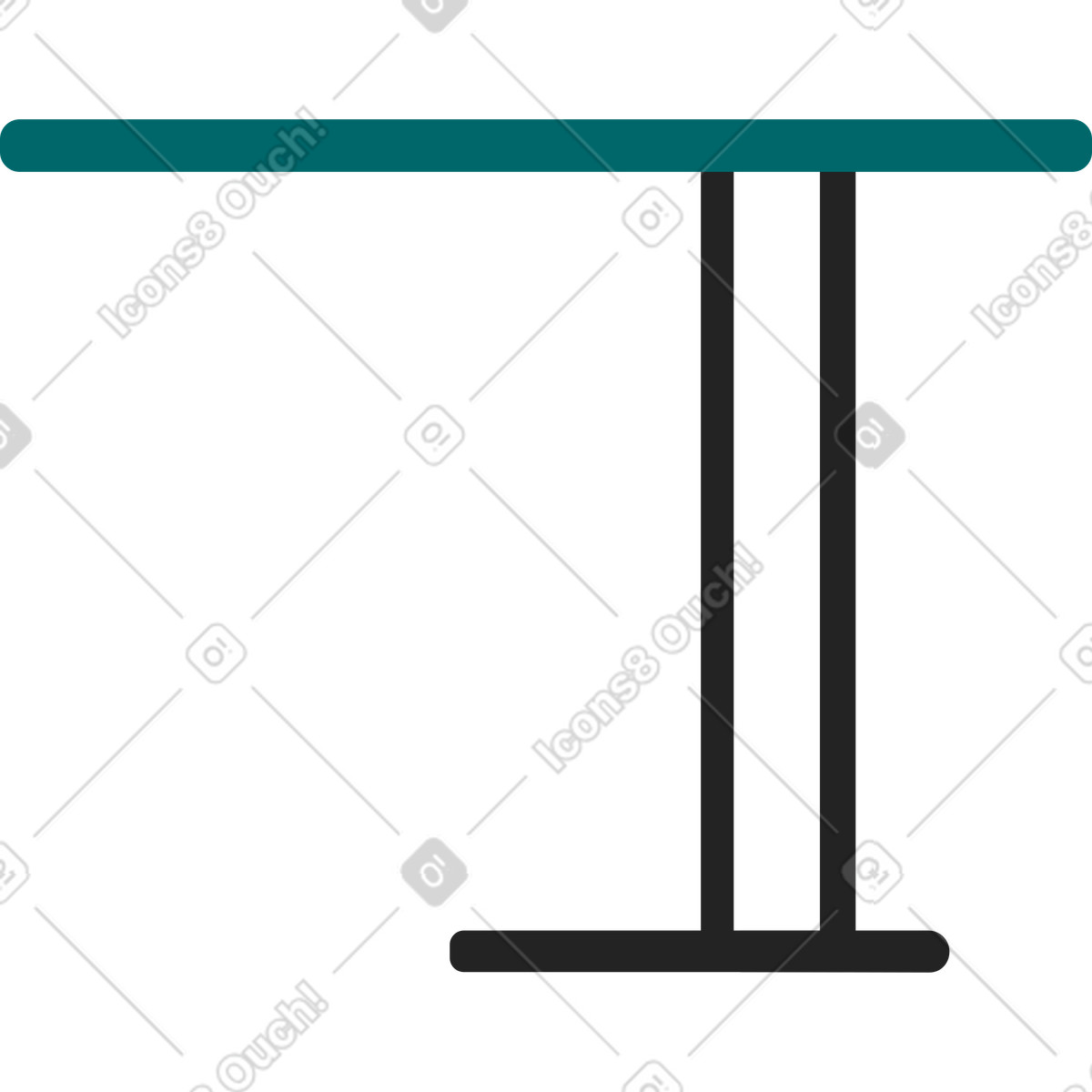 Illustration Table à deux pieds dans le style Sammy Line télécharger aux formats PNG, SVG