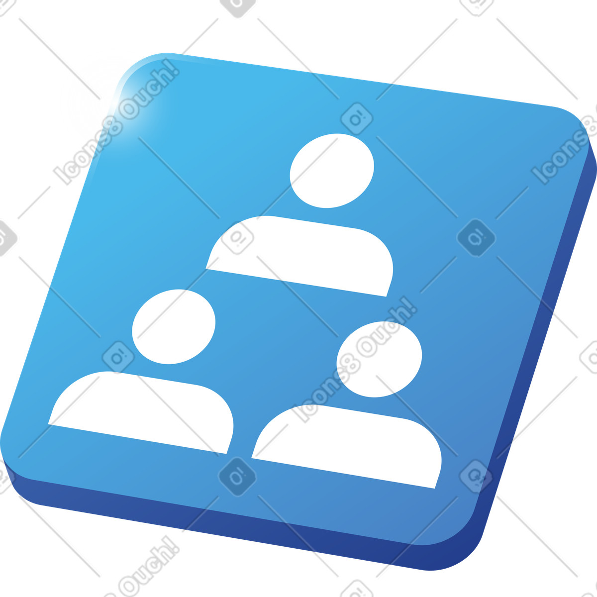 Blue small team work collaboration icon illustration in Quantum style download in PNG, SVG