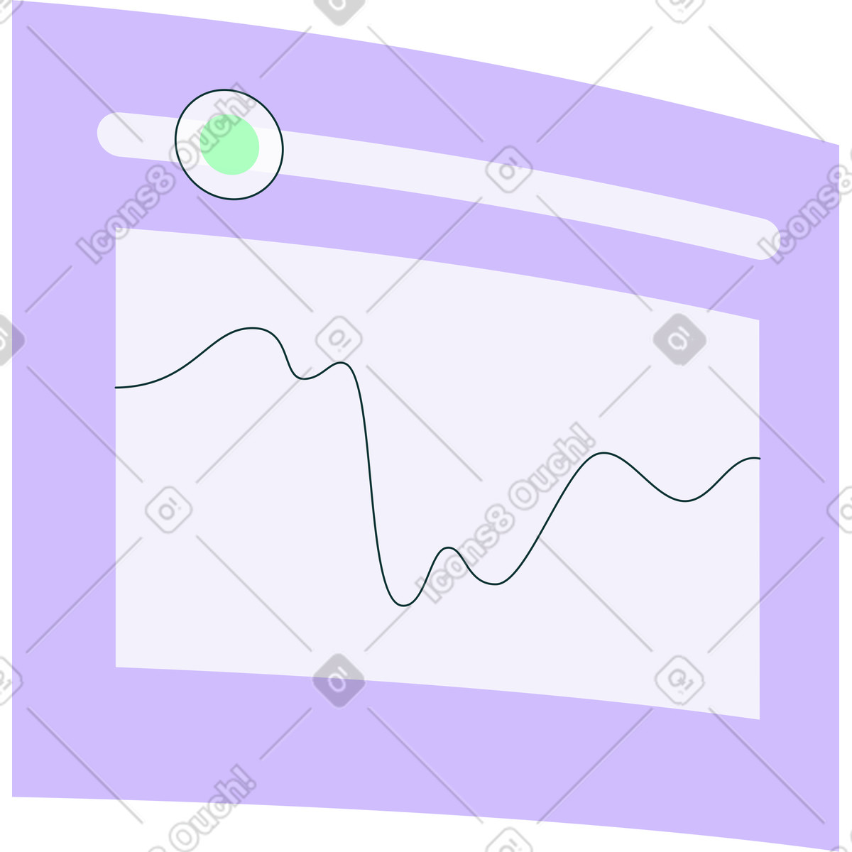 Warped chart with slider bar illustration in Florid style download in PNG, SVG