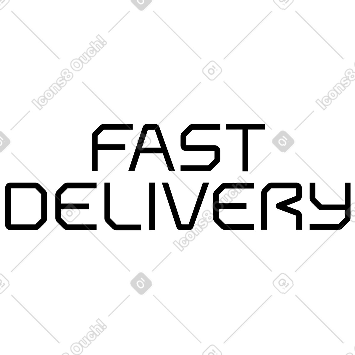 Illustration Lettrage livraison rapide dans le style Space à télécharger aux formats PNG, SVG