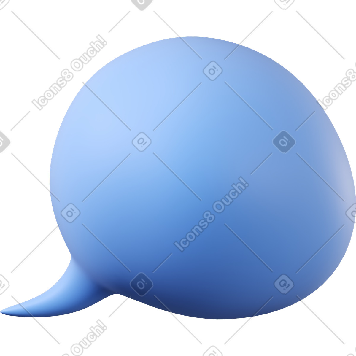 Illustration Bulle ronde bleue du coin inférieur gauche dans le style 3D Buddy à télécharger aux formats PNG, SVG