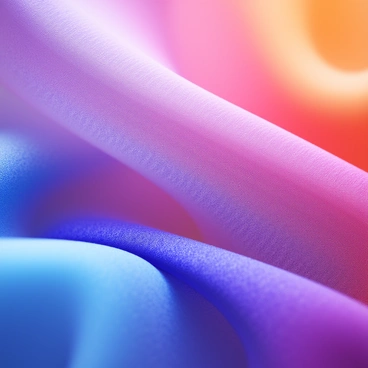 A close-up of a fabric embedded with AI technology. The fabric displays intricate patterns that dynamically shift colors. It features a smooth texture with shimmering threads that catch the light. Subtle variations in hue transform across the surface, creating a mesmerizing visual effect. The background is softly blurred to emphasize the fabric's detail and color transitions.