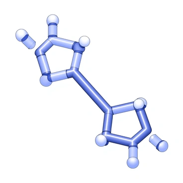 A close-up view of a polysaccharide chain, showcasing its intricate molecular structure. The chain is composed of numerous repeating monosaccharide units, each connected by glycosidic bonds. The configuration illustrates the branching points where side chains extend from the main chain. The complex carbohydrate structure displays a three-dimensional arrangement, with some segments coiling and others forming straight links. The entire composition highlights the detailed architecture of the carbohydrate, emphasizing the interconnectedness of its components.