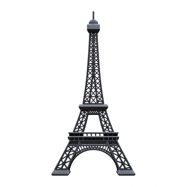 A detailed SVG sketch of the "Eiffel Tower" in Paris. The structure features the iconic lattice design with intricate metalwork. The Eiffel Tower rises gracefully into the sky, showcasing its three distinct levels. The first level is wide and spacious, adorned with arches. The second level has viewing platforms with railings, and the third level tapers off, culminating in a pointed tip. The sketch emphasizes the height and elegance of the tower, with lines and curves that convey its architectural beauty.