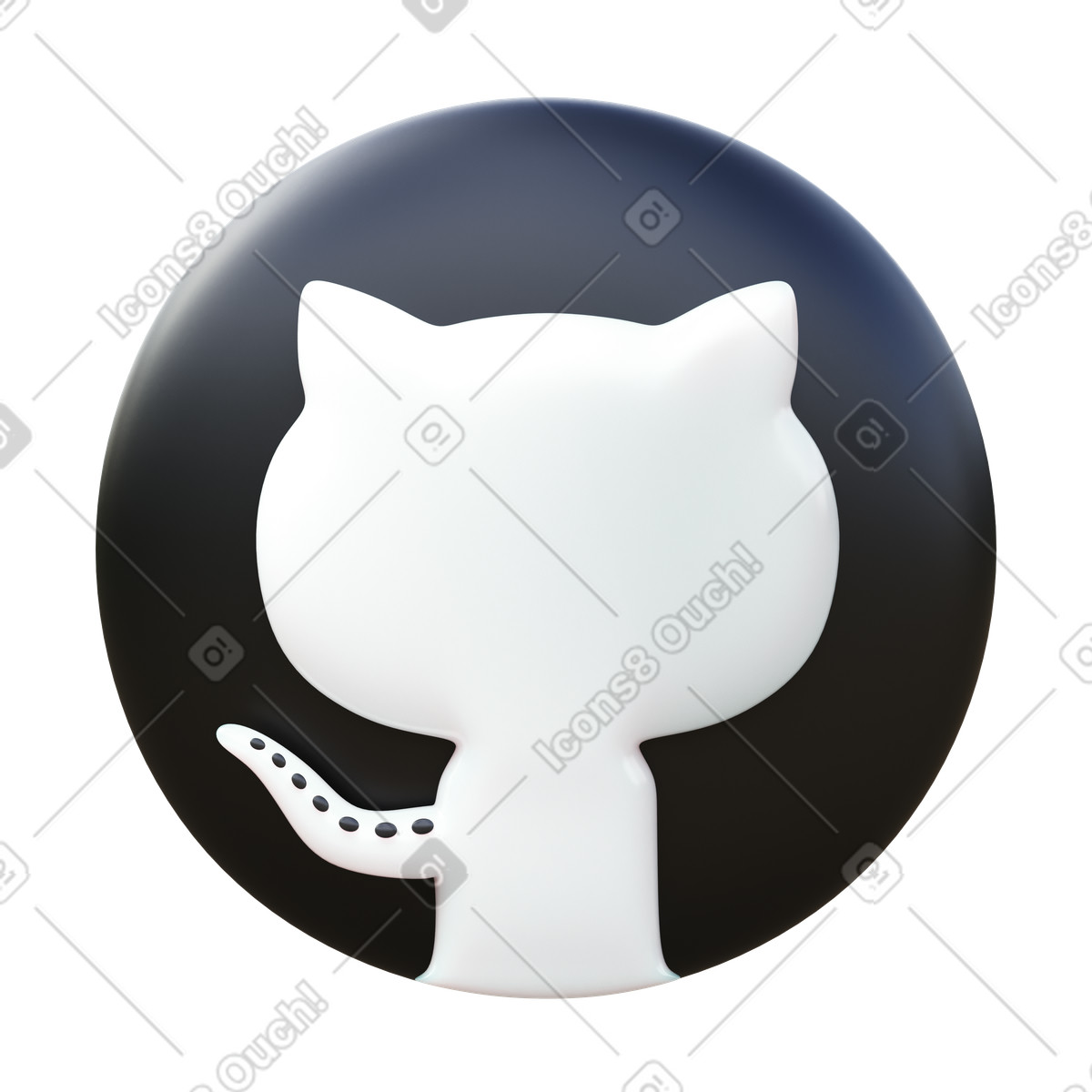 下载 3D Fluency 风格的 Github 徽标 插画，支持 PNG、SVG 格式