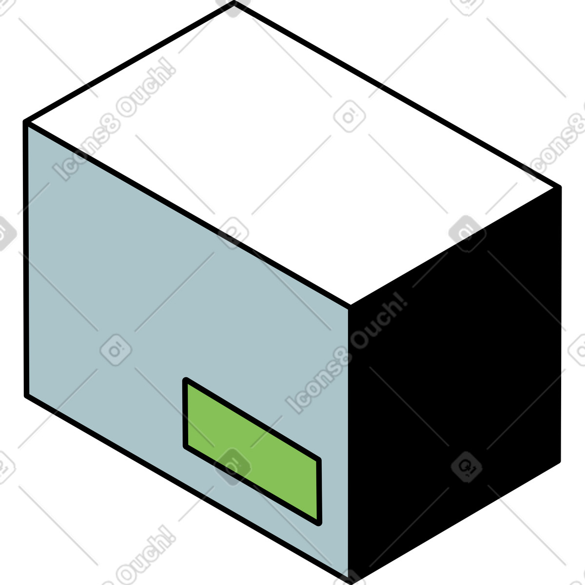 Box illustration in Isometric style download in PNG, SVG