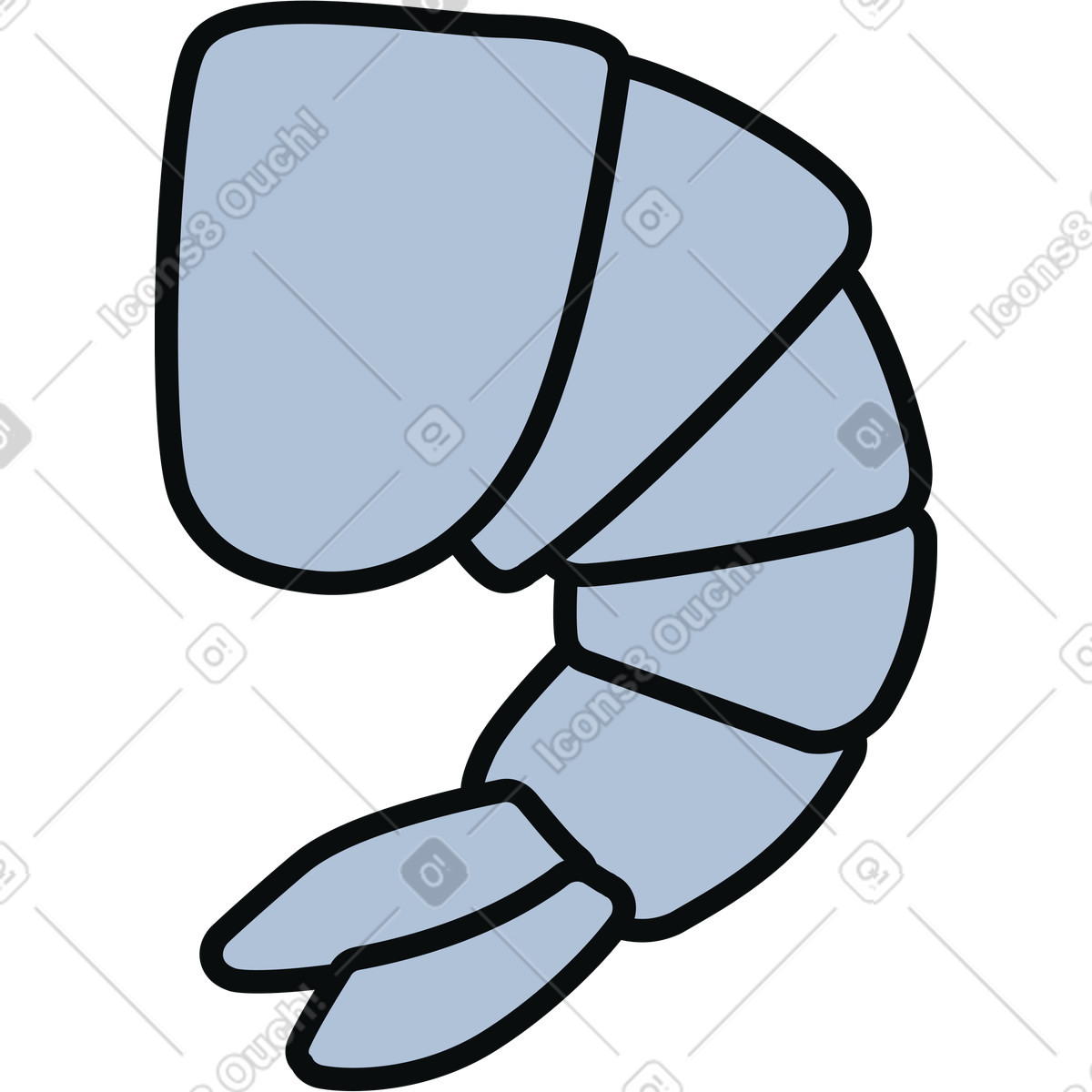 Ilustração de Camarão em no estilo Teko para baixar em PNG, SVG