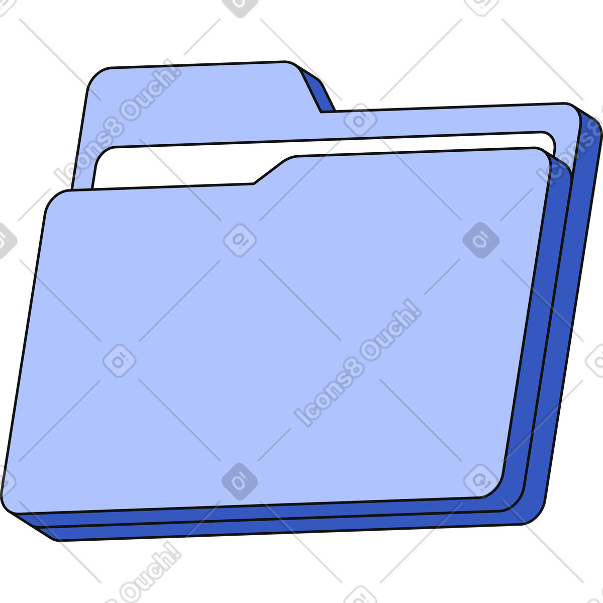 Ilustración Carpeta doble para papeles en estilo Techny a descargar en PNG y SVG