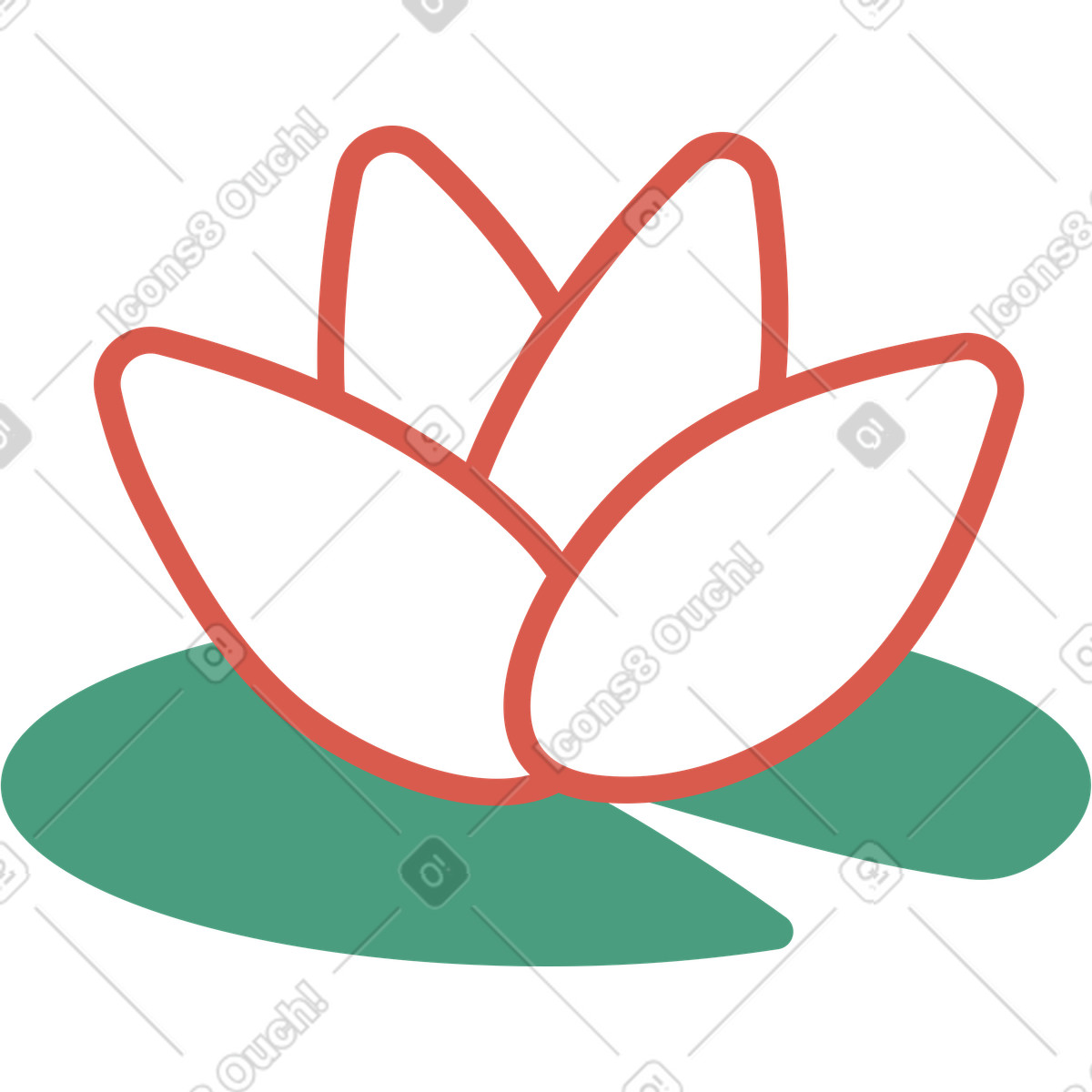 Ilustração de Lírio d'água em no estilo Macaroni para baixar em PNG, SVG